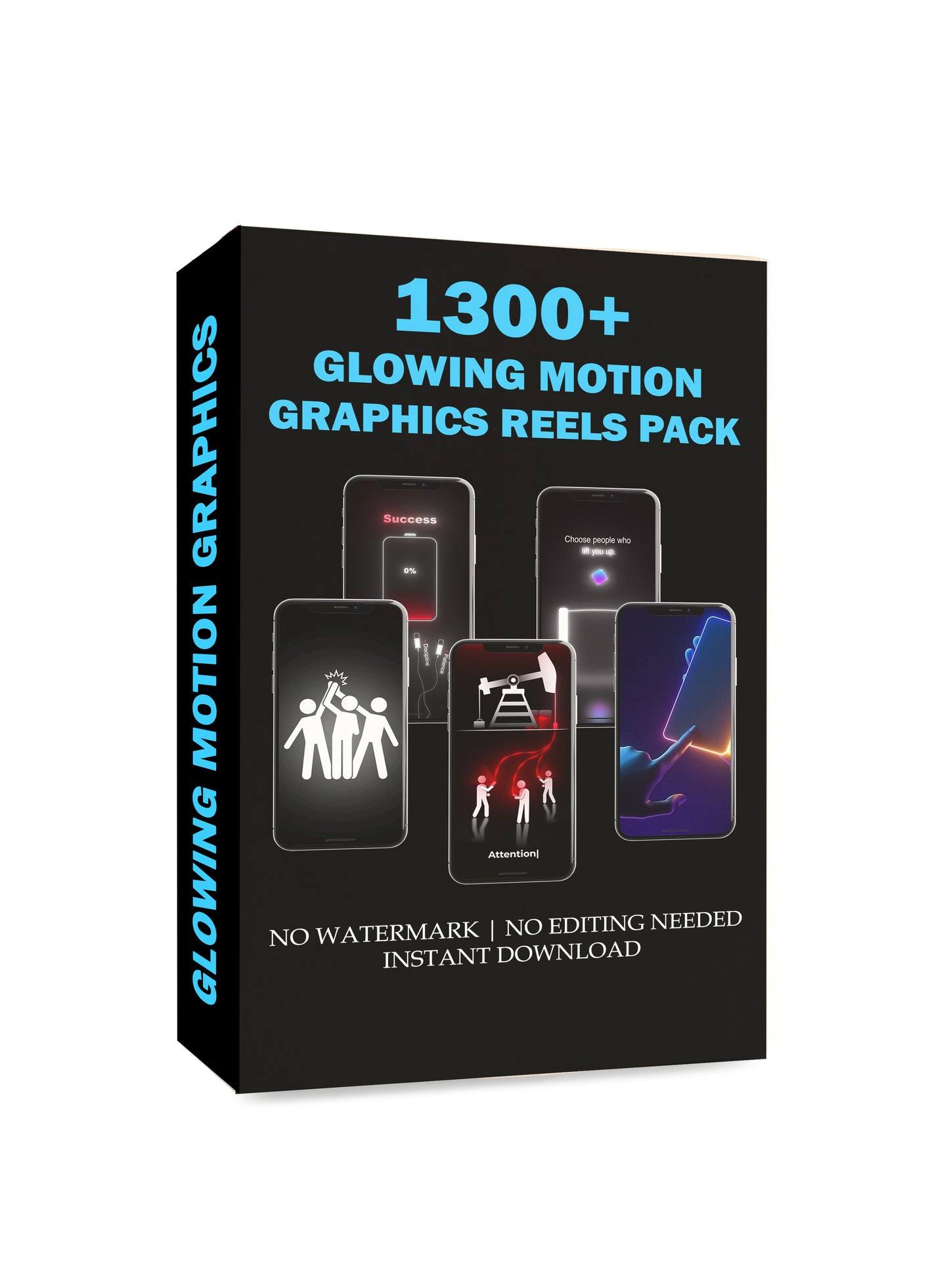 1300+ Glowing Motion Graphics Assets Pack – ₹199